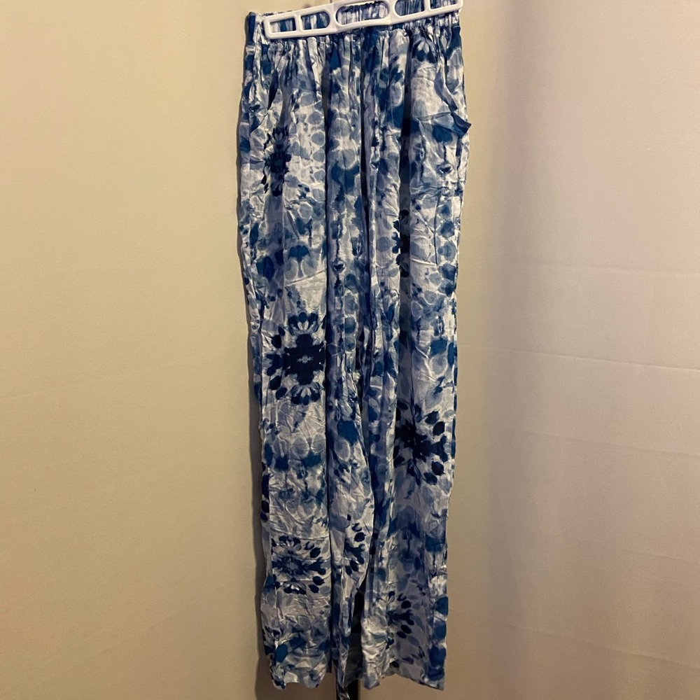 NWT Cacique Swim Blue Tie Dye Coverup pants 14/16